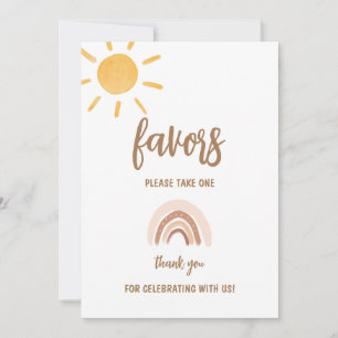 Sunshine Baby Shower Favours Card