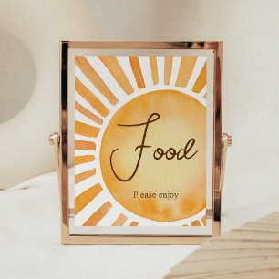 Sunshine Baby Shower Food Poster