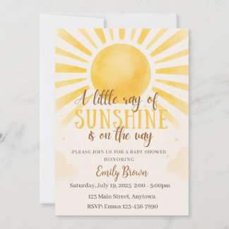 Sunshine Baby Shower Gender Neutral Invitation