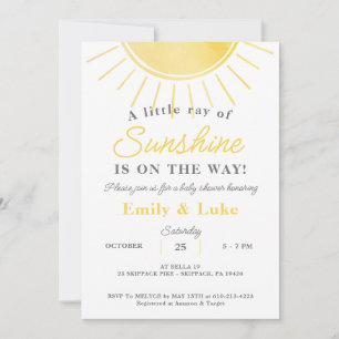 Sunshine Baby Shower Gender Neutral Watercolor Invitation