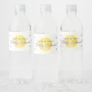 Sunshine Baby Shower Gender Neutral Watercolor Water Bottle Label