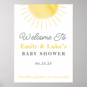 Sunshine Baby Shower Gender Neutral Welcome Poster