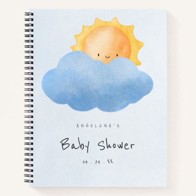 Sunshine Baby Shower Gift List Notebook (Front)
