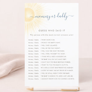 Sunshine Baby Shower Guess Who Said It Game Card
