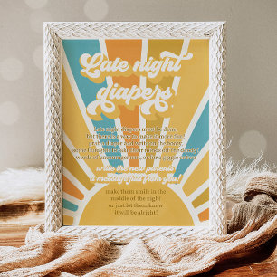 Sunshine Baby Shower Here Come The Son Diaper Poster