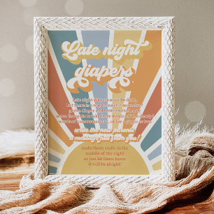 Sunshine Baby Shower Here Come The Son Diaper Poster