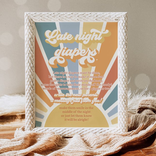 Sunshine Baby Shower Here Come The Son Diaper Poster (Creator Uploaded)