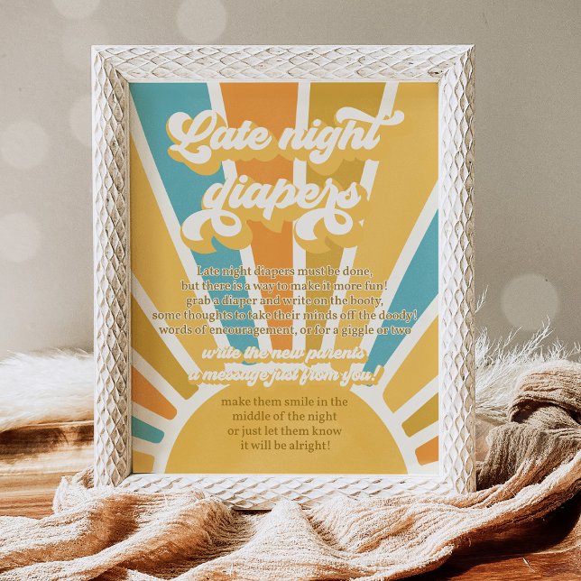 Sunshine Baby Shower Here Come The Son Diaper Poster (Creator Uploaded)