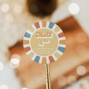 Sunshine Baby Shower Here Come The Son Favors Classic Round Sticker