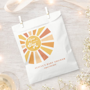 Sunshine Baby Shower Here Come The Son Yellow Rays Favour Bags