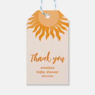 Sunshine Baby Shower Here Come The Son Yellow Sun Gift Tags