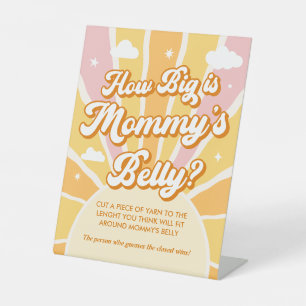 Sunshine Baby Shower How Big is Mummy's Belly Pedestal Sign