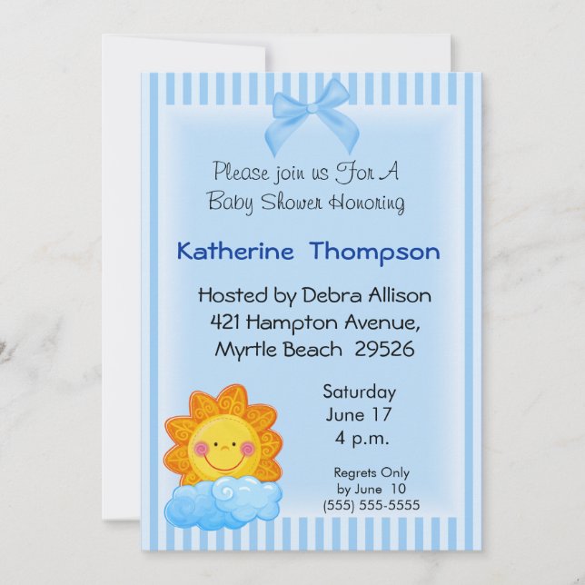 Sunshine  Baby  Shower Invitation (Front)