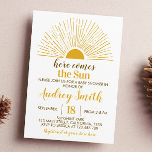 Sunshine Baby Shower Invitation
