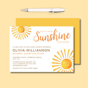 Sunshine Baby Shower Invitation