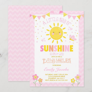 Sunshine Baby Shower Invitation Girl Baby Shower