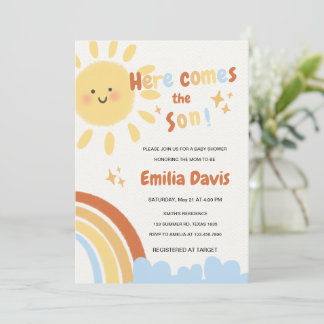 Sunshine Baby Shower Invitation Here Comes the Sun