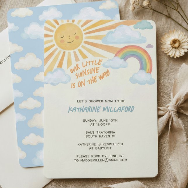 Sunshine Baby Shower Invitation | Rainbow Theme (Creator Uploaded)