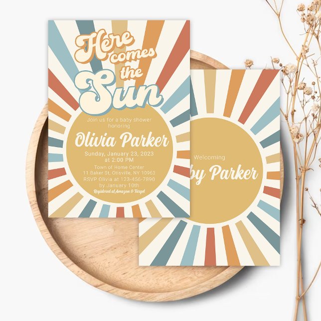 Sunshine Baby Shower Invitation Retro Vintage (Creator Uploaded)