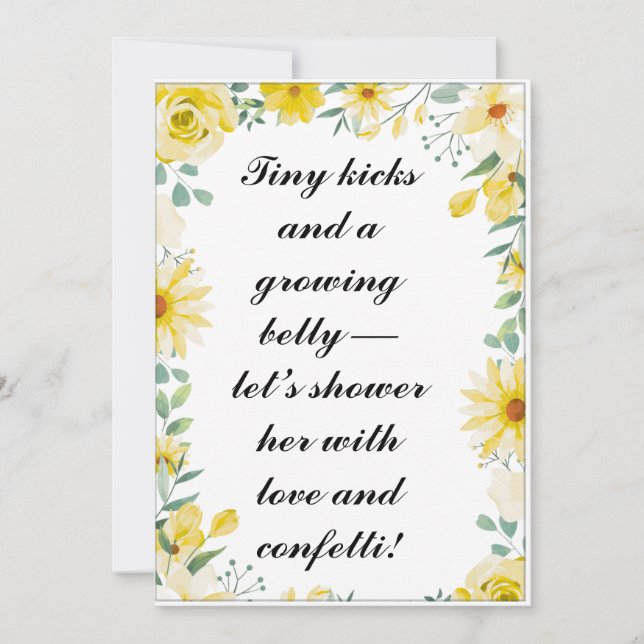 Sunshine Baby Shower Invite | Editable Yellow Flow (Front)