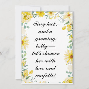 Sunshine Baby Shower Invite   Editable Yellow Flow