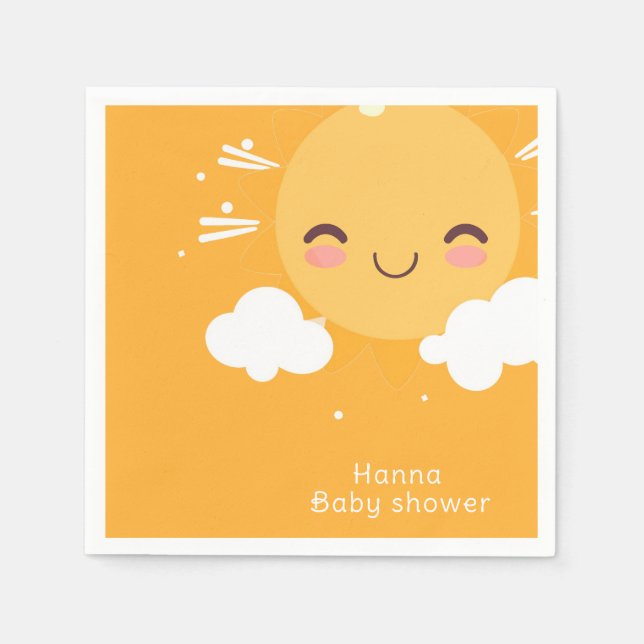 Sunshine baby shower  napkin (Front)