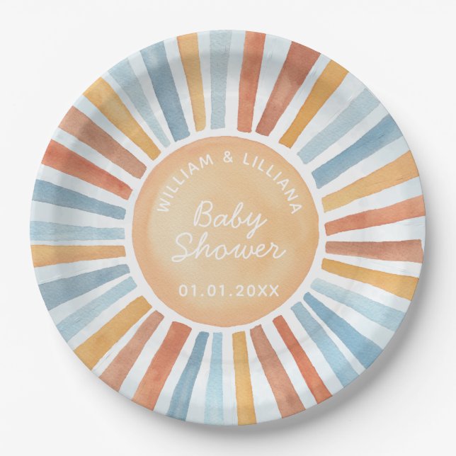 Sunshine Baby Shower Paper Plate (Front)