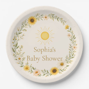 Sunshine Baby Shower Plates Warm Yellow