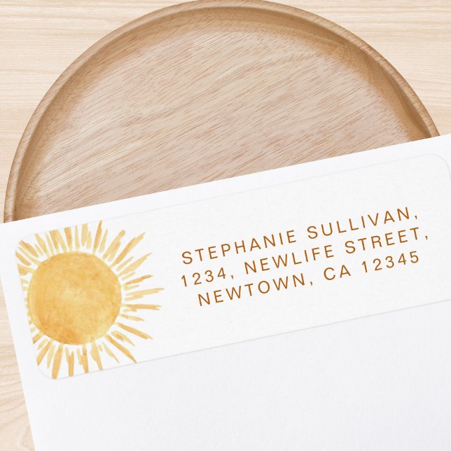 Sunshine Baby Shower Return Address (Creator Uploaded)