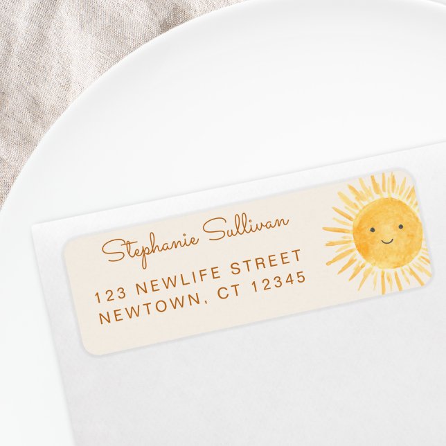 Sunshine Baby Shower Return Address (Creator Uploaded)
