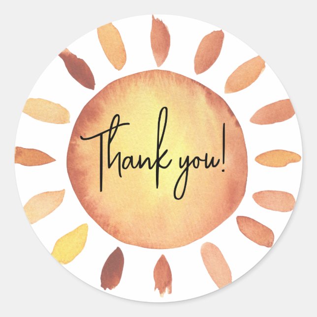 Sunshine baby shower thank classic round sticker (Front)