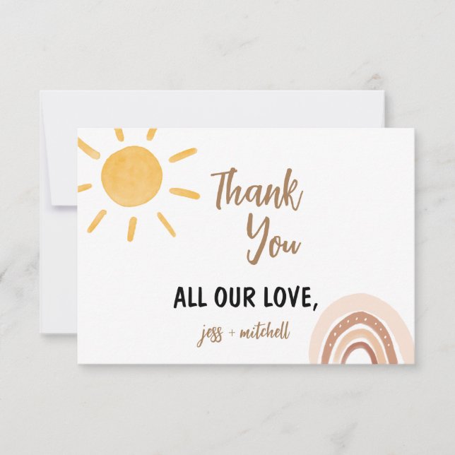 Sunshine Baby Shower Thank you Card (Front)