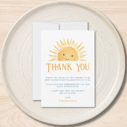 Sunshine Baby Shower Thank You Card