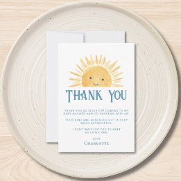 Sunshine Baby Shower Thank You Card