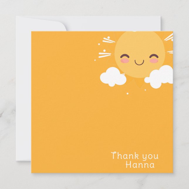 Sunshine baby shower  thank you card (Front)