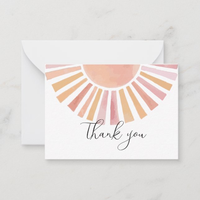 Sunshine Baby Shower thank you Card (Front)