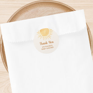 Sunshine Baby Shower Thank You Classic Round Sticker