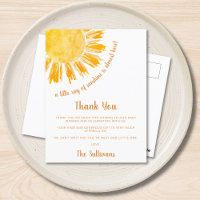 Sunshine Baby Shower Thank You