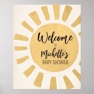 Sunshine Baby Shower Welcome Poster