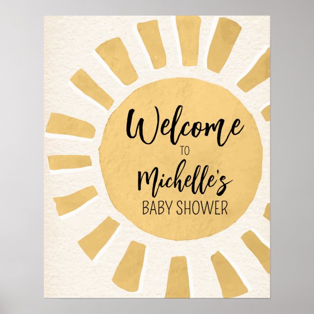 Sunshine Baby Shower Welcome Poster (Front)
