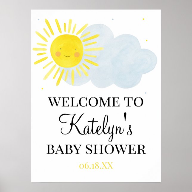 Sunshine Baby Shower Welcome Sign (Front)