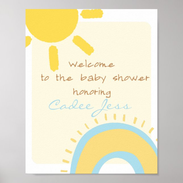 Sunshine Baby Shower Welcome Sign (Front)