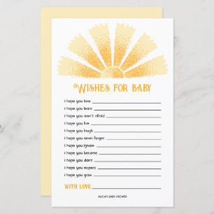 Sunshine Baby Shower Wishes For Baby