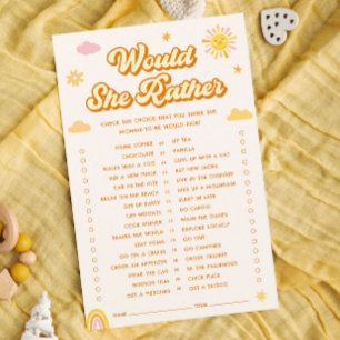 Sunshine Baby Shower Would She Rather Game