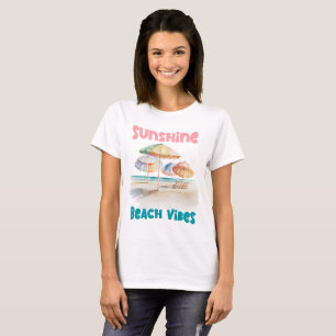Sunshine Beach Vibes – Watercolor Summer T-Shirt