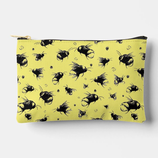 Sunshine Bee Yellow Makeup Bag Gift for Mom (Front)