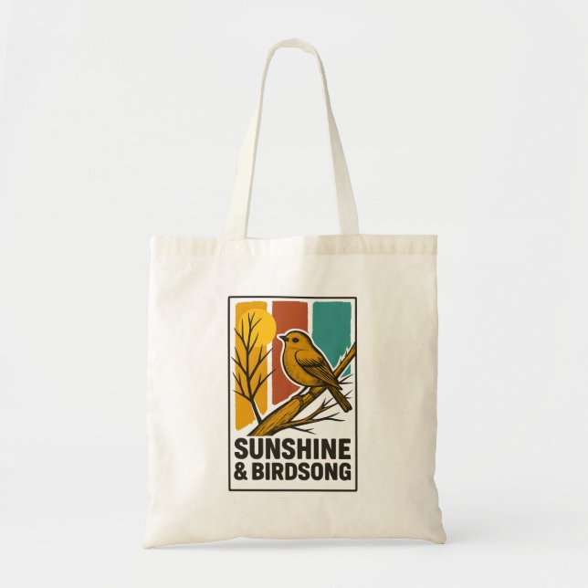Sunshine & Birdsong Vintage Budget Tote (Front)