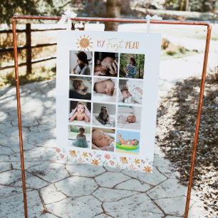 Sunshine Birthday First Year Photos Milestone Poster