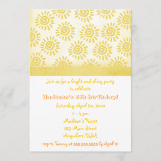 Sunshine Birthday Invitation