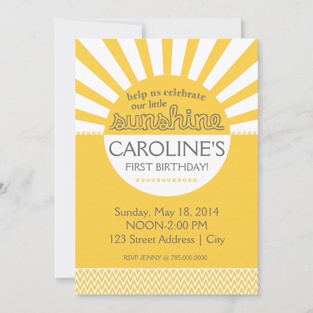 Sunshine Birthday Invitation (Front)